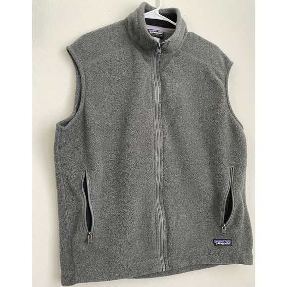 Patagonia Men's Synchilla Gray Fleece Men's Full Zip Up Vest L - Picture 1 of 11